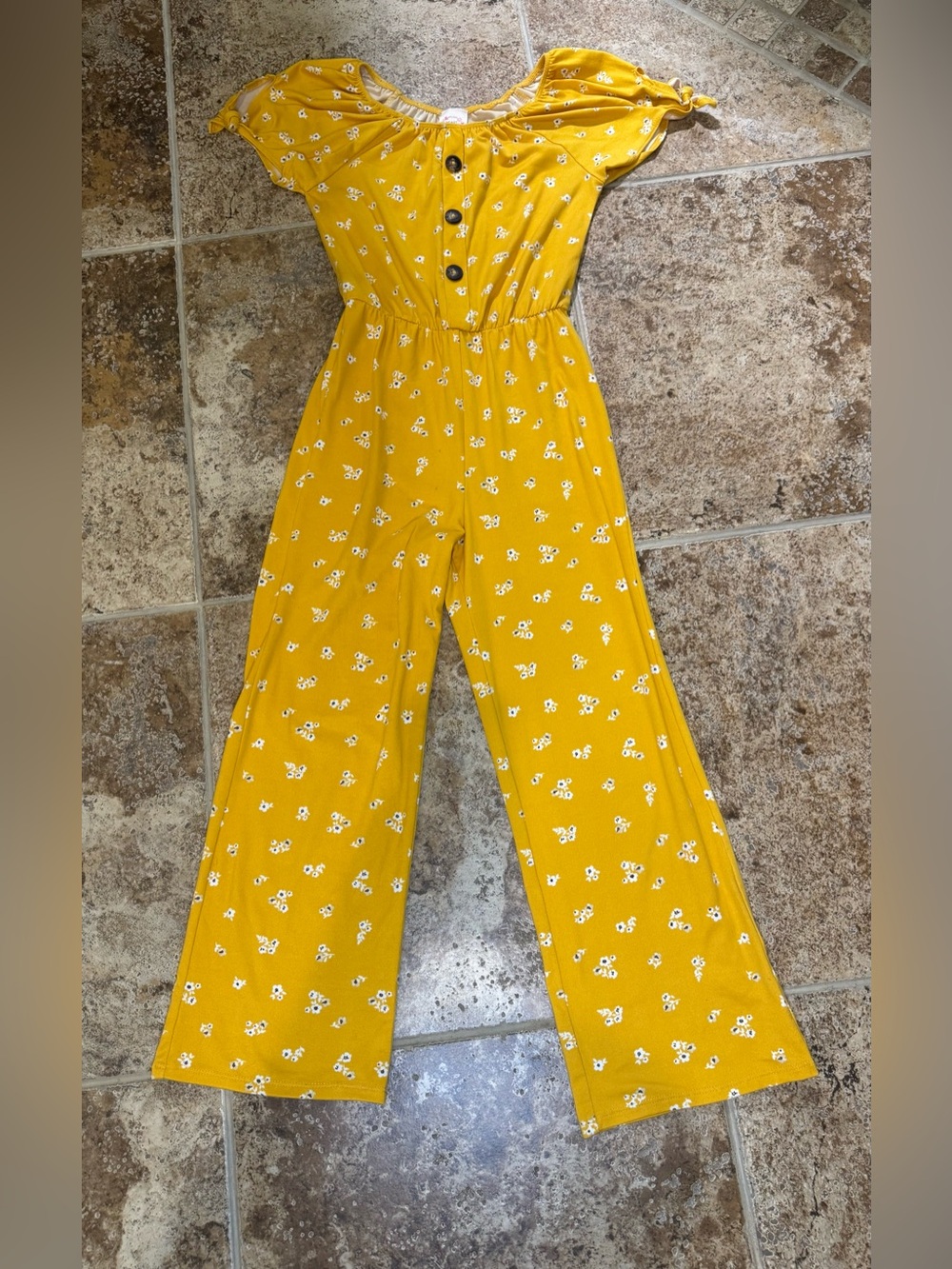 Sunshine Floral Button-Front Jumpsuit